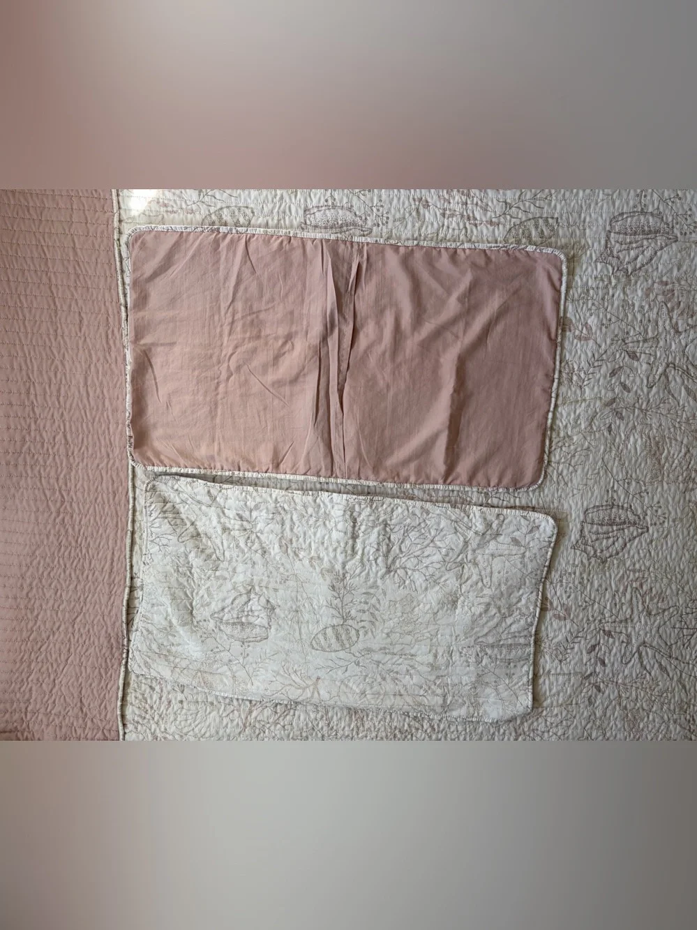 3-Piece King Quilt Set,Reversible Nautical,Dusty Rose,2 Shams,Lightweight